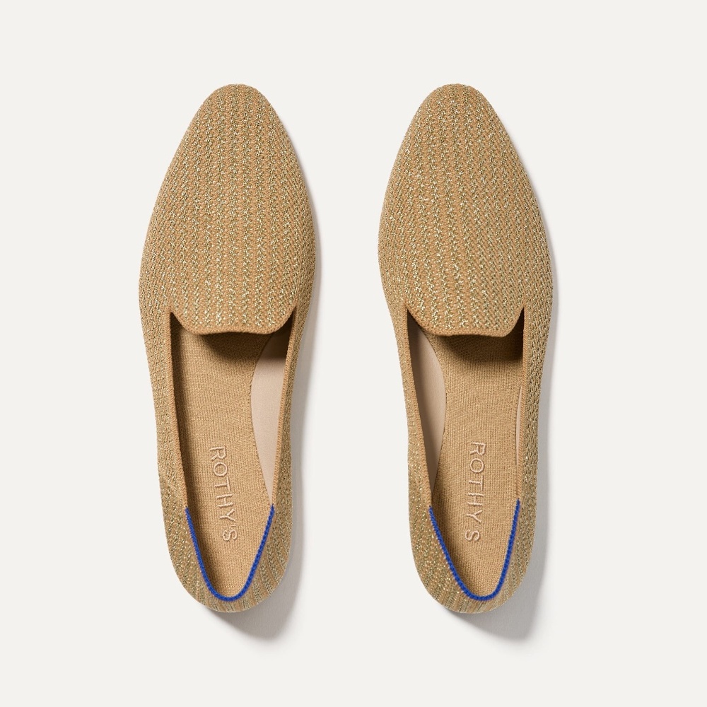 Rothy's The Almond Loafer - Gold Stripe Size 7.57.5
